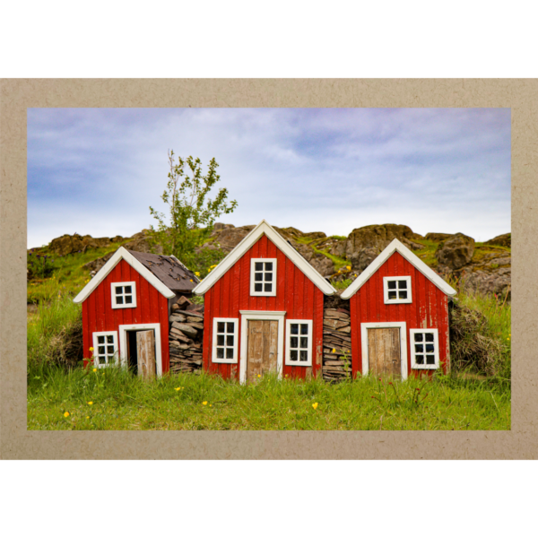 Drei Häuschen auf Iceland